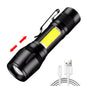 Mini Torch LED Rechargeable Flashlight Portable USB Charging Flashlight High Power Bank Camping Waterproof Long Range Lantern